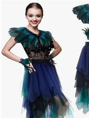 Adult Peacock Masquerade Halloween Costume Set